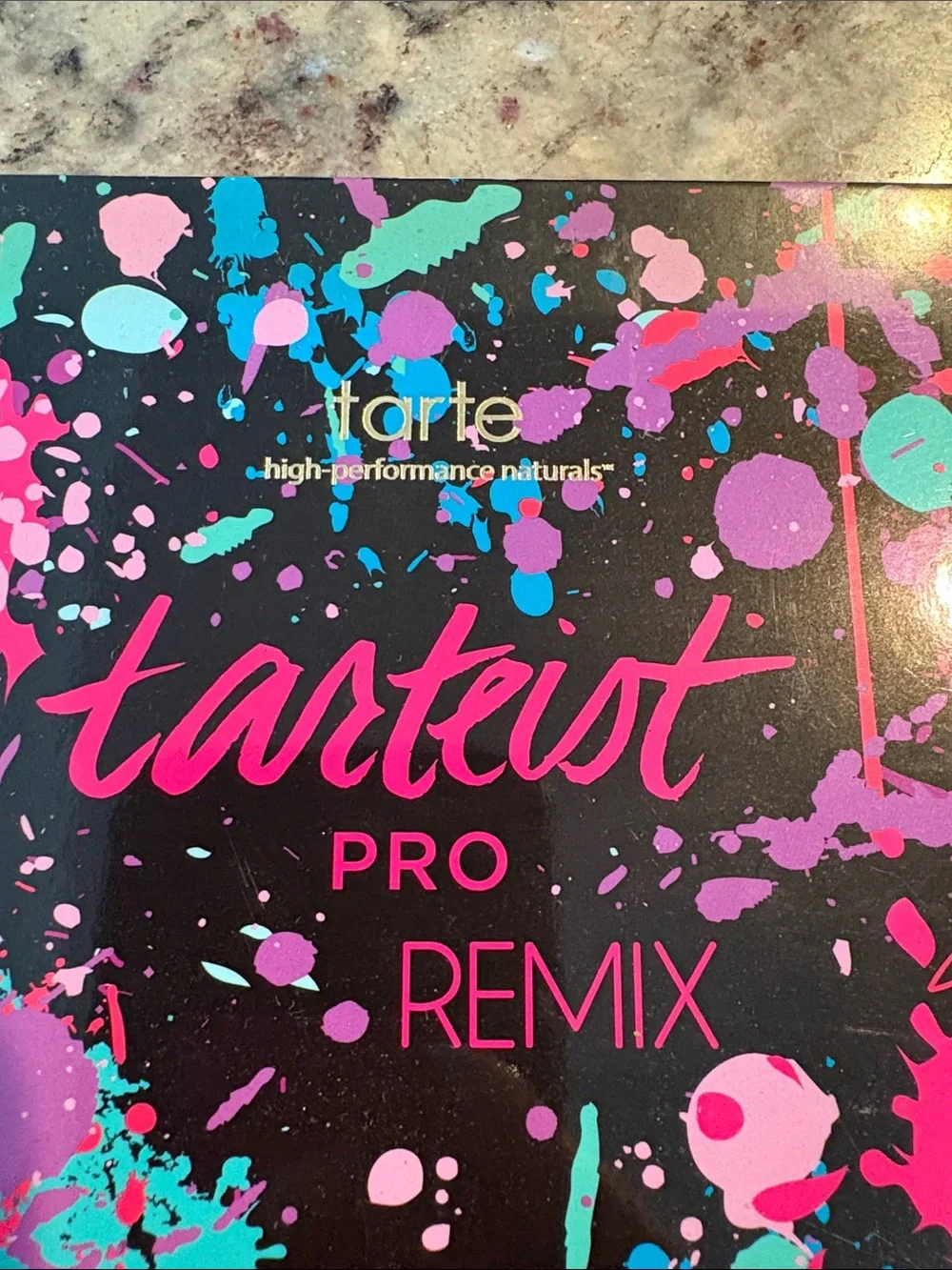 Tarte tartiest Pro Black Eyeshadow Palette with Pink, Teal & Purple Splatter
